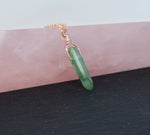 Rose Gold Apple Green Aura Necklace - Rose Gold Plated Chain - Choose Length
