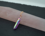 Rose Gold Ruby Aura Necklace - Rose Gold Plated Chain - Choose Length