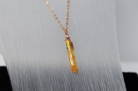 Rose Gold Sunshine Aura Necklace - Rose Gold Plated Chain - Choose Length