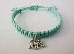 Elephant Bracelet - Lucky Elephant Charm. Macrame Bracelet. Choice of Colours.